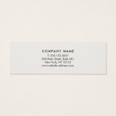 Professional White Modern Silver-benoeming Mini Visitekaartjes (Achterkant)