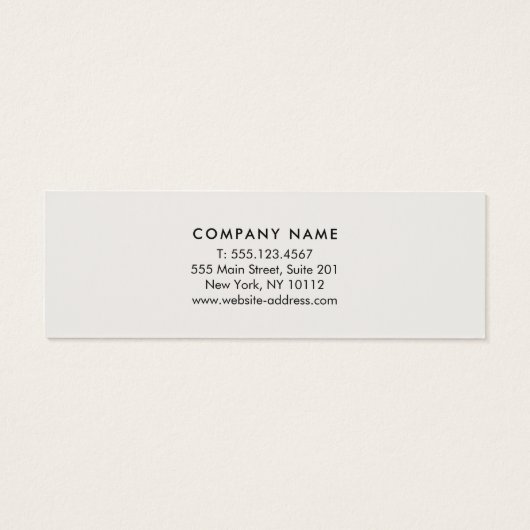 Professional White Modern Silver-benoeming Mini Visitekaartjes (Achterkant)