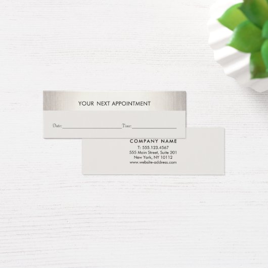 Professional White Modern Silver-benoeming Mini Visitekaartjes (Bureau)