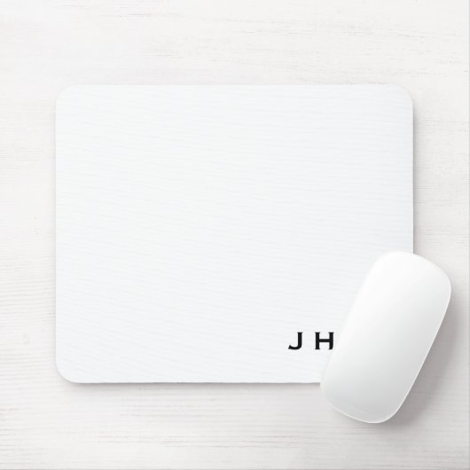 Professional White Monogram Initiaal Muismat (Met muis)