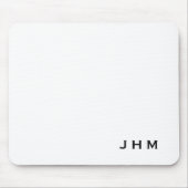 Professional White Monogram Initiaal Muismat (Voorkant)