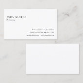 Professional White Simple Plain Elegant Modern Visitekaartje (Voorkant / Achterkant)