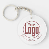 Professional White & Topaz Logo QR-code Sleutelhanger (Voorkant)