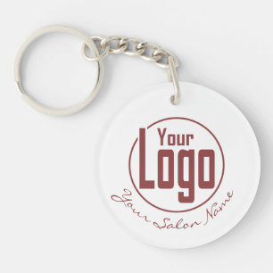 Professional White & Topaz Logo QR-code Sleutelhanger