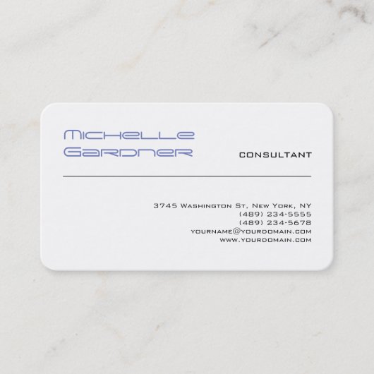 Professional White Trendy Plain Creative Modern Visitekaartje (Voorkant)