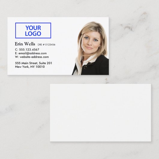 Professional White Voeg je foto-Logo toe Visitekaartje (Voorkant / Achterkant)