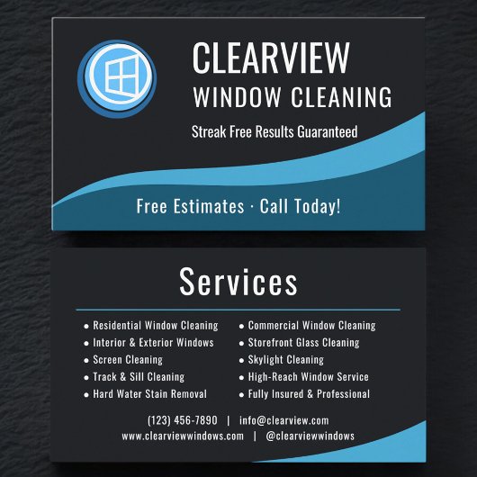 Professional Window Cleaning Company Visitekaartje