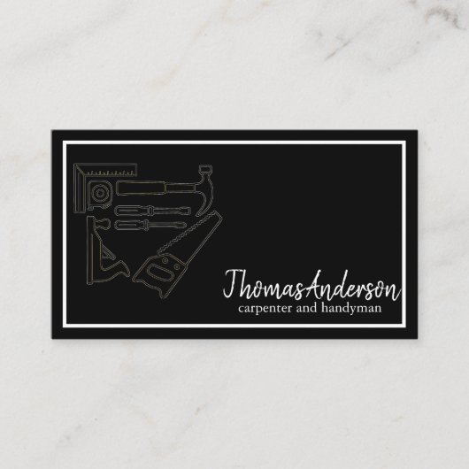 Professional Wood Grain Rustic Carpentry Visitekaartje (Voorkant)