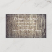 Professional Wood Grain Rustic Carpentry Visitekaartje (Achterkant)