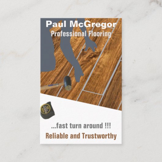 Professional Wood Laminated Flooring Business Card Visitekaartje (Voorkant)