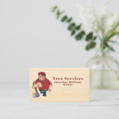 Professional Wood Tree Trim Service Cartoon guy Visitekaartje (Staand voorkant)