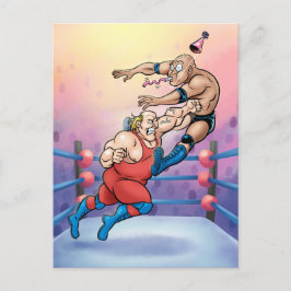 Professional Wrestling Hit Birthday Card Briefkaart