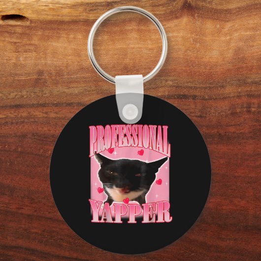 Professional Yapper Cat Funny Oddly Specific Dank  Sleutelhanger (Voorkant)