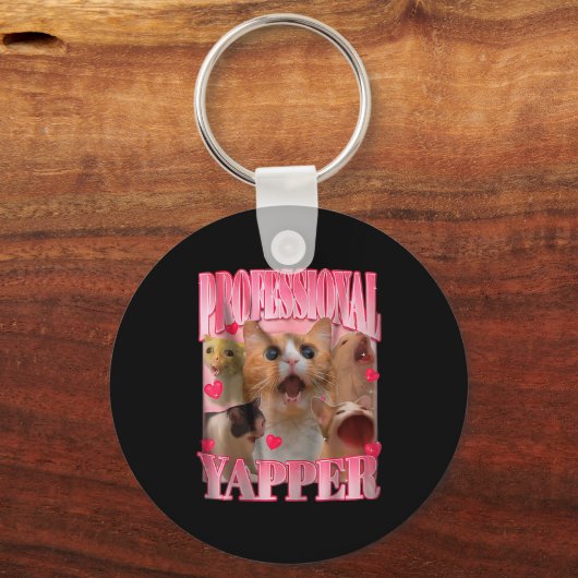 Professional Yapper Cat Funny Oddly Specific Dank  Sleutelhanger (Voorkant)