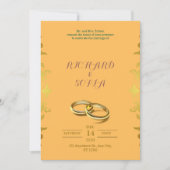 Professional Yellow & Orange Wedding Invitation Kaart (Voorkant)