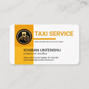 Professional Yellow Taxi Colors Chauffeur Visitekaartje