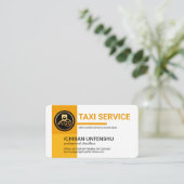 Professional Yellow Taxi Colors Chauffeur Visitekaartje (Staand voorkant)