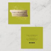 	ProfessionalModern Lime Green Elegant Vierkante Visitekaartje (Voorkant / Achterkant)