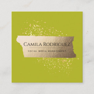 ProfessionalModern Lime Green Elegant Vierkante Visitekaartje