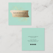 ProfessionalNeo Mint Modern Elegant Minimalist Vierkante Visitekaartje (Voorkant / Achterkant)