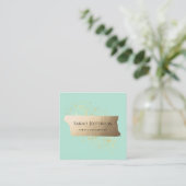 ProfessionalNeo Mint Modern Elegant Minimalist Vierkante Visitekaartje (Staand voorkant)