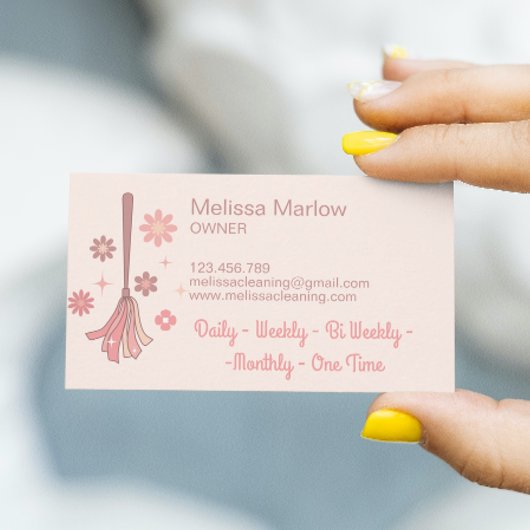 Professionals die Logo Retro-ruimte opschonen Visitekaartje