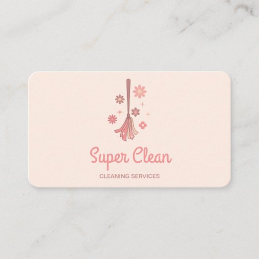 Professionals die Logo Retro-ruimte opschonen Visitekaartje (Voorkant)