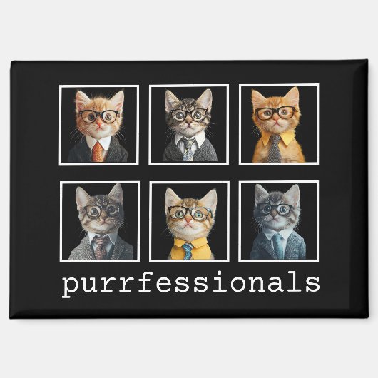 Professionals Katten in pakken Magneet (Voorkant)