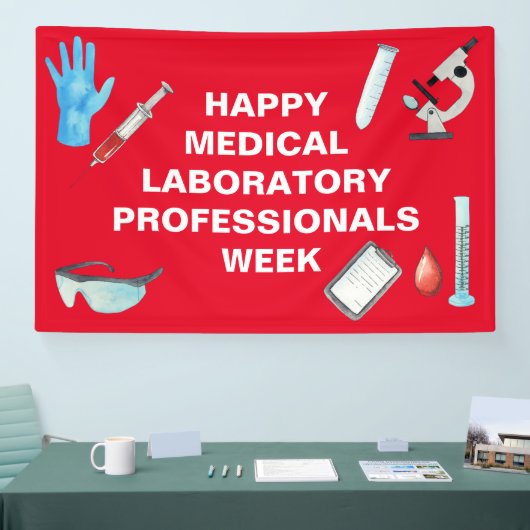 Professionals van medische laboratoria Lab Week Spandoek (Beurs)