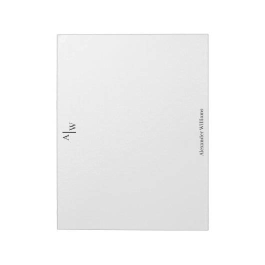 Professioneel 2 monogram Simple Minimal Black Notitieblok (Linkerzijde)