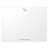 Professioneel 2 monogram Simple Minimal Black Notitieblok (Voorkant)