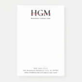 Professioneel 3 Letter Monogram Zwart Rood Wit Post-it® Notes (Voorkant)