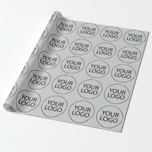 Professioneel Aangepast Bedrijf Logo Bedrijfsgrijs Cadeaupapier