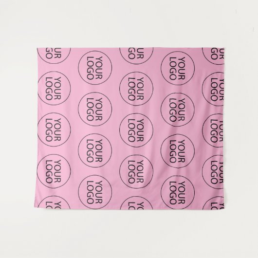 Professioneel Aangepast Bedrijf Logo Business Pink Wandkleed (Voorkant (horizontaal))