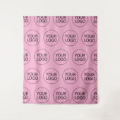 Professioneel Aangepast Bedrijf Logo Business Pink Wandkleed (Voorkant)
