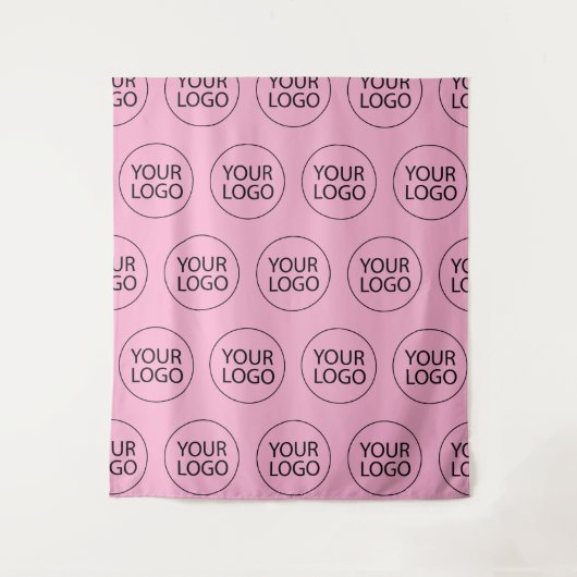 Professioneel Aangepast Bedrijf Logo Business Pink Wandkleed (Voorkant)