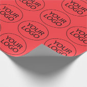 Professioneel Aangepast Bedrijf Logo Business Red Cadeaupapier (Hoek)