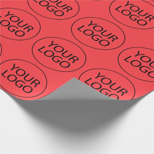 Professioneel Aangepast Bedrijf Logo Business Red Cadeaupapier (Hoek)