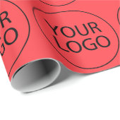 Professioneel Aangepast Bedrijf Logo Business Red Cadeaupapier (Rol Hoek)