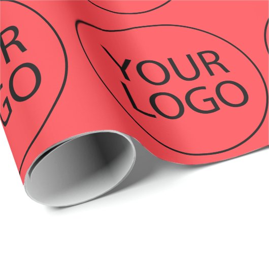 Professioneel Aangepast Bedrijf Logo Business Red Cadeaupapier (Rol Hoek)