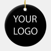 Professioneel Aangepast Bedrijf Logo Business Wit Keramisch Ornament (Achterkant)