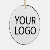 Professioneel Aangepast Bedrijf Logo Business Wit Keramisch Ornament (Rechts)