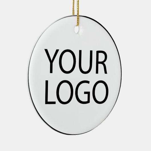 Professioneel Aangepast Bedrijf Logo Business Wit Keramisch Ornament (Rechts)