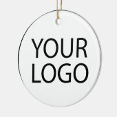 Professioneel Aangepast Bedrijf Logo Business Wit Keramisch Ornament (Links)