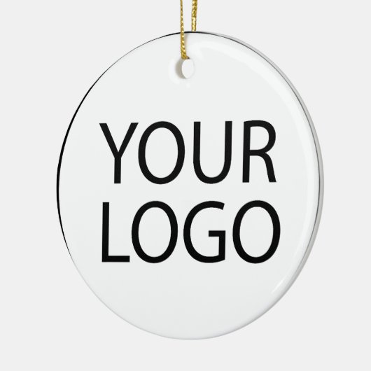 Professioneel Aangepast Bedrijf Logo Business Wit Keramisch Ornament (Links)