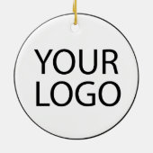 Professioneel Aangepast Bedrijf Logo Business Wit Keramisch Ornament (Achterkant)