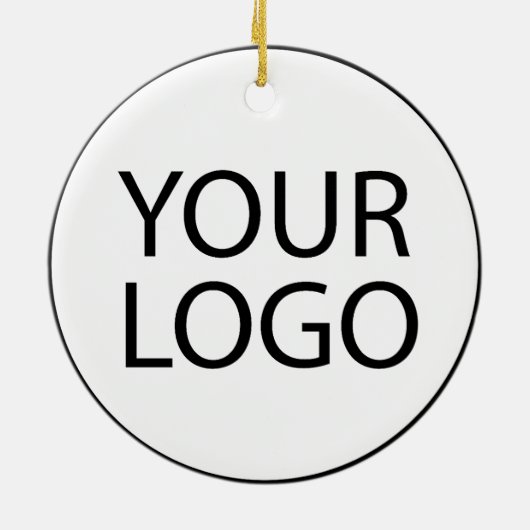 Professioneel Aangepast Bedrijf Logo Business Wit Keramisch Ornament (Achterkant)