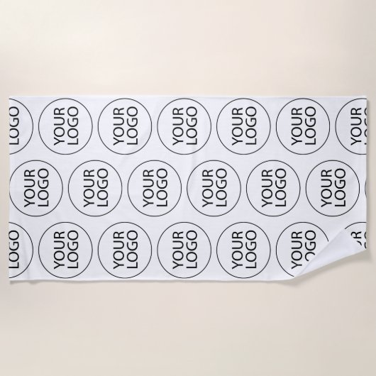 Professioneel Aangepast Bedrijf Logo Business Wit Strandlaken (Voorkant)