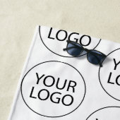 Professioneel Aangepast Bedrijf Logo Business Wit Strandlaken (In situ)