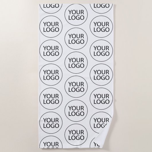 Professioneel Aangepast Bedrijf Logo Business Wit Strandlaken (Voorkant)